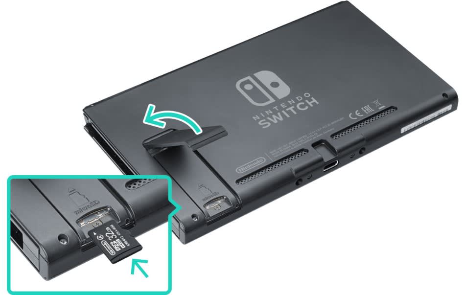 Ouverture du capot d'installation de carte SD compatible Switch